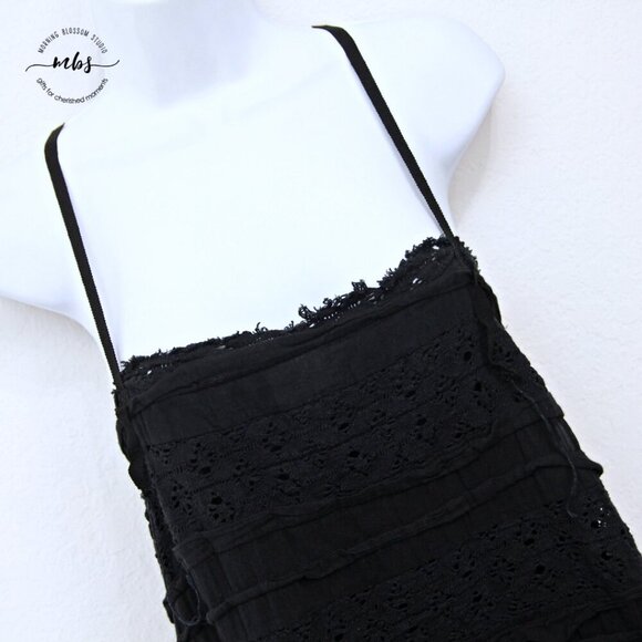 Free People Shailee Lace Slip‎ Mini Dress Black Women M - Picture 4 of 12